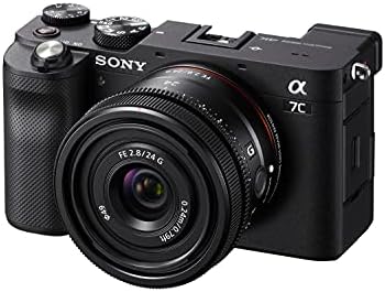 Полнокадровая беззеркальная камера Sony Alpha 7C - Черна (ILCE7C/B) с Полнокадровым ультракомпактным G обектив на Sony FE 24mm F2.8 G