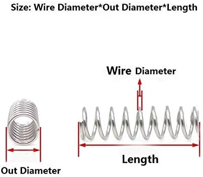 Замяна на Свободна извор на напрежение Компресия Малка Пружина тел с Диаметър 0,3 mm Външен диаметър 3 мм, Дължина налягане 5 mm-50 mm 304 Пружина от неръждаема стомана 10 бр. (дължина: 30 мм)