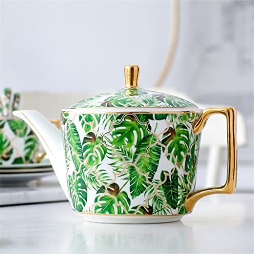 GRETD черен чай, чай комплект чайник контейнер за мляко сахарница чаша чаена чаша, чинийка, лъжичка кафе набор от пном пен кухня (Цвят: A, размер: както е показано на фигурата)