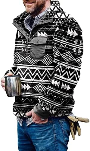 Дедушкин Пуловер Отвътре С Джобове За Копчета, Пуловери в Стила на Ацтеките, Върхове, Уютни и Топли Пуловери, Потници за Мъже