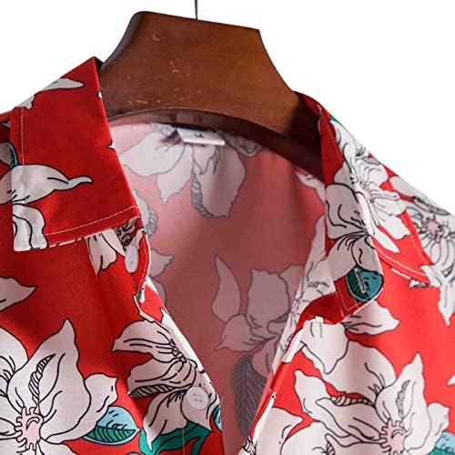 Мъжки ризи голям и висок размер, Пролет-Лято Ежедневни Ризи с Ревери, Однобортный Цветен Принт, Оборудвана Приятелка, Дълъг Ръкав