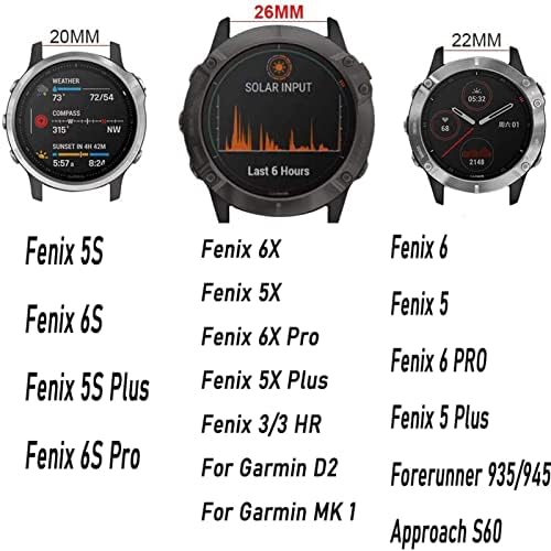 ANKANG 26 22 20 мм и Каишка за часовник Garmin Fenix 6 6X Pro 5 5X Plus 3 часа Каишка от Неръждаема Стомана Fenix 6 Fenix5 Часовници быстросъемный каишка на китката (Цвят: черен размер: 22 мм за часа Fenix 6 Pro)