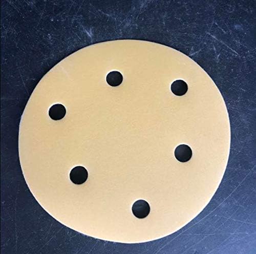Xucus 50шт 5 Инча, 125 mm Кръгъл диск за шкурка за Шлайфане на листа Обяснение за 60-600 Кука-контур Шлайфане диск (Обяснения: 600, цвят: 6 дупки)