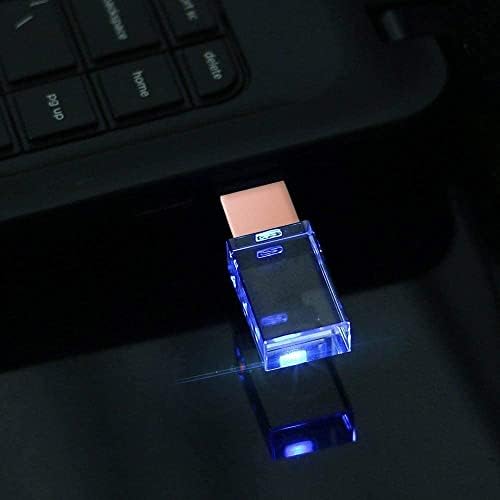 Crystal Розово Злато 32 GB USB 2.0 Флаш Памет-Led Лампа, Стъклена Дръжка-Памет Флаш Памет Memory Stick Подарък за Момчета Момичета Деца, Възрастни Карта USB Устройство