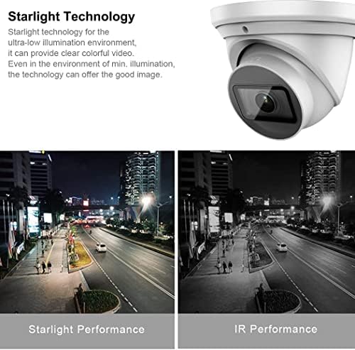 VIKVIZ 4K Ultra 8MP PoE IP камера Starlight, Камера за видеонаблюдение с вграден микрофон, 98ft за Нощно виждане, IVS, Слот за SD-карта, WDR, 3D DNR, IP67 (БЕЗ лого)