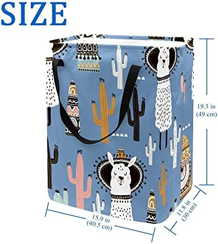 Кошница за дрехи Kapotofu с дръжка, Сгъваем Голяма Памучен Кошница за съхранение на дрехи от Алпака и Кактус