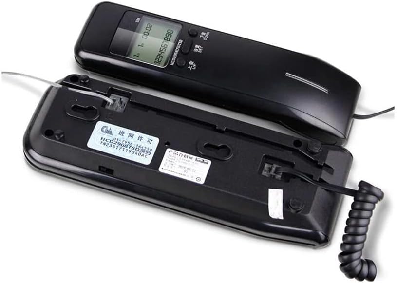 Кабелен телефон LHLLHL с Двоен LCD дисплей, идентификатор на повикващия, Двете системи, Регулируема сила на Звука за тона на Звънене Тенис на Стенен телефон за дома (Цвят: D)