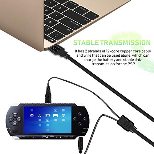 2 Комплекта Кабел за зарядно устройство за PSP, Лаптоп USB-PSP захранващ кабел и кабел за предаване на данни за Sony PSP 1000 2000 3000, кабел Кабел за зареждане 2-в-1