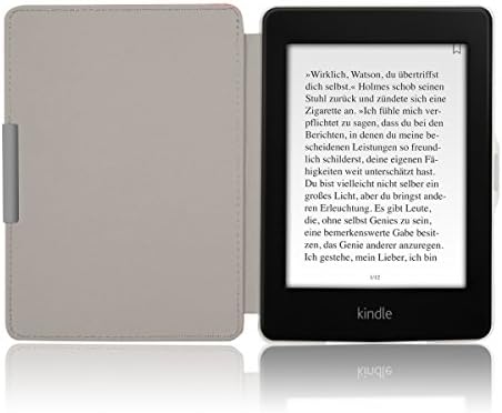 Калъф kwmobile е Съвместим с Kindle Paperwhite - Калъф за четец на електронни книги от изкуствена кожа - Be Happy Розово/ Лилаво / Корал