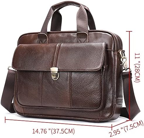 SDFGH Мъжки Портфейл, Кожена Бизнес чанта-тоут за документи, Офис Преносима чанта за лаптоп за през рамо (Цвят: A, Размер: ONE Size)