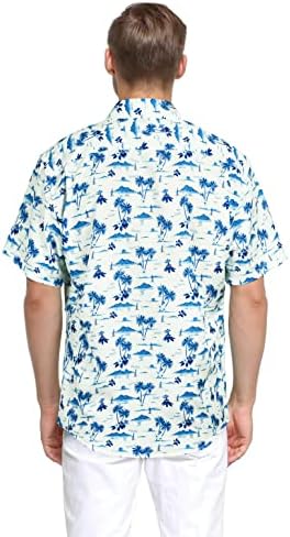 Мъжки Хавайски Ризи с Къс Ръкав, Ежедневни Тропическа Риза с Копчета С Цветен Модел, Лятна Почивка, Плажна Риза Aloha Hawaii