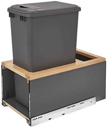 Разтегателен Двоен контейнер за боклук Legrabox Rev-A-Срок за шкафове по цялата височина с мек прибиране, Стандарт, Сив