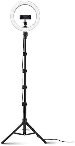 Серия Mackie M-Пудра на Живо, 10-Инчов Околовръстен лампа с Телескопична стойка (mRING-10), черен