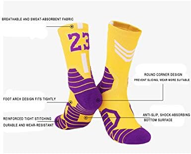 Мъжки баскетболни чорапи Jueshanzj С Потребителски номер на екипа Спортни чорапи