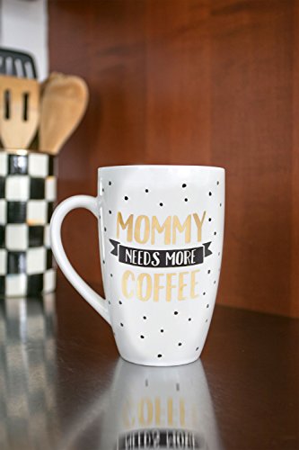 Кафеена чаша за родители с крушовидна глава, Необичайна чаша Майка нужда от повече кафе, Аксесоар за Деня на майката, за млади майки и бъдещи майки, в полка, 22 грама