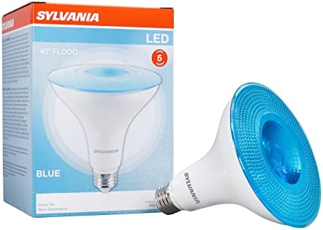 Синя крушка Sylvania LED Flood PAR38, ефективна 9 Вата, без регулиране на яркостта, на 5 години, средна база E26 - 1 опаковка (40830)