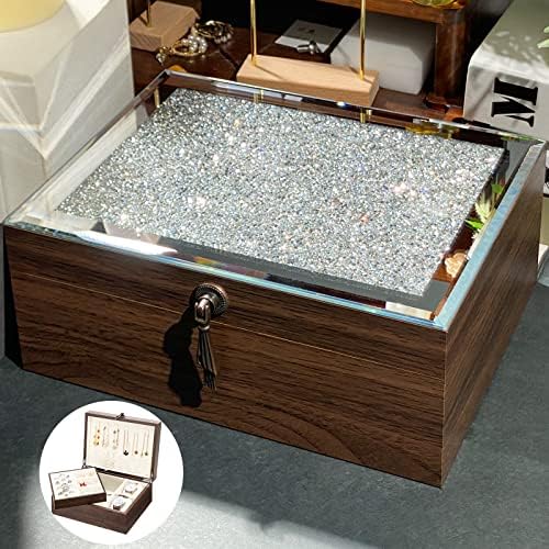 Комплект Homde Black Jewelry Box: Бял ковчег за Бижута + Стъклен ковчег за Бижута
