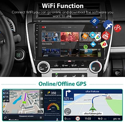 Android 11 Автомагнитола за Toyota Camry 2012 2013 2014 Сензорен екран Apple Carplay Android Авто GPS SWC Сплит-екран WiFi DSP Hi-Fi 10,1 Автомобилни Аудиоприемники Камера с Микрофон