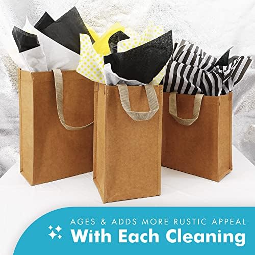 Simply Green Solutions - Пакети за продукти от крафт-хартия за еднократна употреба, миещи пакети от кафява хартия, за да се използва като торбички за пазаруване, торбички за благодарности или пакети за обяд, 350 ГОРИВО,
