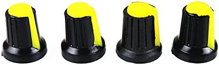 SUTK 10 БР Диаметър на отвора на Вала на 15-17 мм Резба Потенциометър С Накаткой Жълти Дръжки Шапки