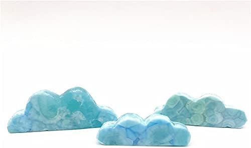 BINNANFANG AC216 1 бр. Сладък Натурален Ларимар Кристал във формата На Облак Кристален Камък Ръчно Издълбани Камъни Подаръци Изцеление Декор Естествени Камъни и Минерали,