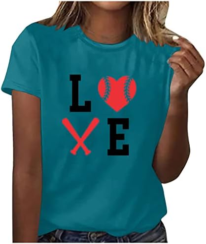 Дамски Бейзболна Риза За Майките, Жените Тениски С Надпис Love Heart, Бейзболен Подарък За Деня На Майката, Летни Блузи С Къс Ръкав, Блуза