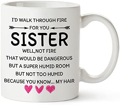 Fatbaby, Заради тебе аз бих Минал през огъня, Забавни Подаръци под формата на утайка от Чаши За Жени-Сестри, Страхотна Идея за Подаръци за Рожден Ден,за Сестри, Сестринские Коледни подаръци от Сестра 11oz Tea Cup