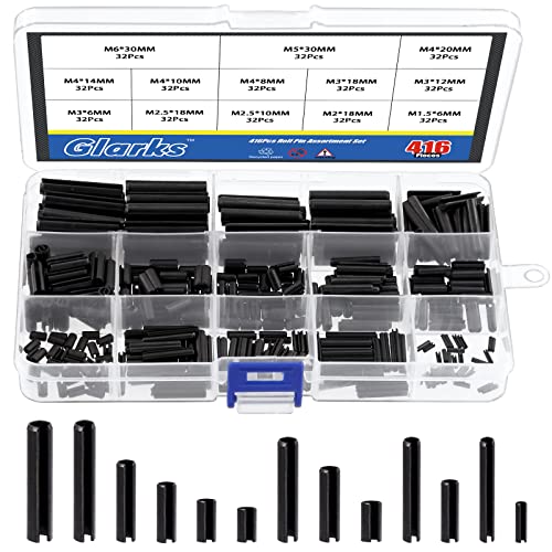 Glarks 416шт M1.5 M2 M2.5 M3 M4 M5 M6 Черен Комплект Ролери Щифтове В Продуктовата Гама На