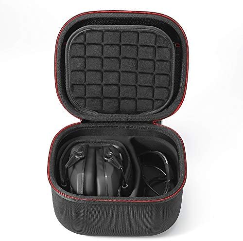 Твърд пътна чанта за носене пасивни слушалки Walker's Razor Slim с ултра ниски профил 27dB NRR. (Само в случай бижу!)-Черен