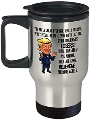 Пътна Чаша Тръмп за Зъболекар-Хигиенист, Подарък за Баби, Консервативен Републиканец, Привърженик на Тръмп, Подаръци за Жени, Забавни Чаши за Кафе