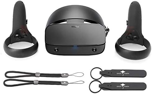 Водещата игрова слушалки виртуална реалност Oculus Rift S на базата на КОМПЮТЪР, Сензорни контролери, Регулируема лента за глава Halo, 3D Позиционен звук, Проследяване на Insight, Черен, в Комплект с набор от аксесоари