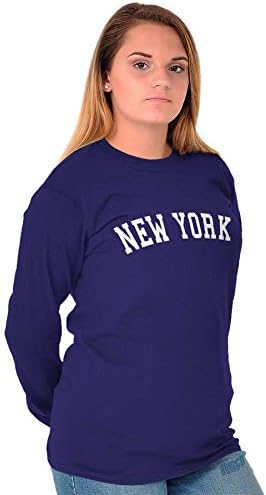 Ню Йорк е Проста и Традиционна Класическа Тениска с дълъг Ръкав За Мъже И Жени