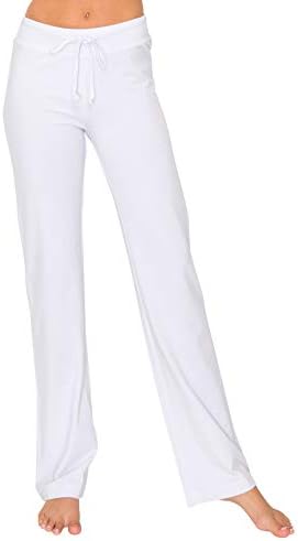 EttelLut - Дамски пижами за бягане - Удобен памучен с еластичен колан и с широки штанинами на експозиции - чудесно за отдих, йога, тренировки