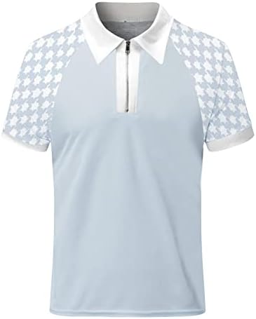 Мъжка Риза за голф Ретро Цвят, Градинска Облекло С Къси Ръкави и принтом Копчета, Ежедневни Удобна Тениска