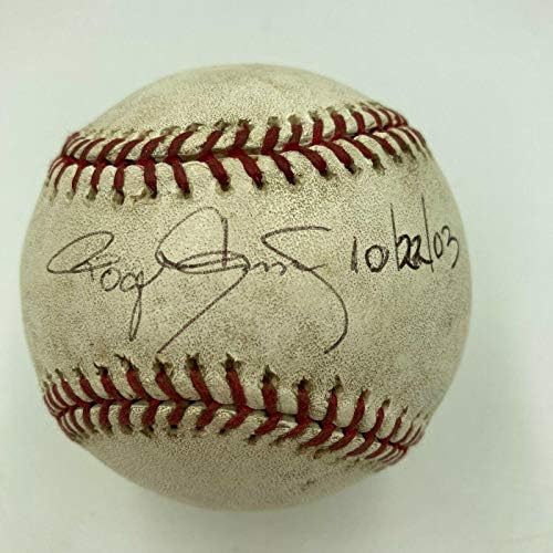 Роджър Клемънс (Roger Clemens) 2003 В играта World Series Използва бейзболни топки с подпис на JSA COA MLB Authentic - В играта MLB Използвани Бейзболни топки