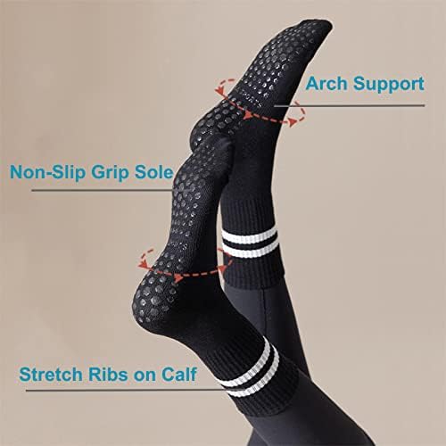 Дамски чорапи за йога JCZANXI с дръжки, Нескользящие чорапи за йога, Пилатес, Мряна, Танци, Балет, workouts (2 чифта)