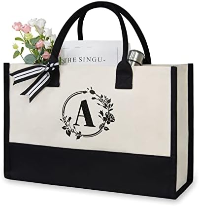 Оригиналната холщовая чанта-тоут TOPDesign, персонални подарък чанта, подходящи за сватба, рожден ден, плаж, почивка, чудесен подарък за жени, майки, учители, приятели, на шаферките (буквата А)