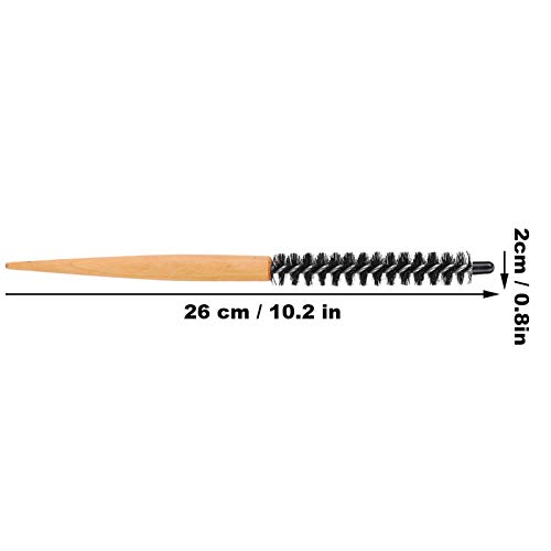 Малка Кръгла Четка за коса, Нетоксичная Безопасна Дразнящая четка, Практически Преносим За Дома, Усукани на Косата (16 малката дървена роликовая гребен)