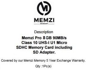 Карта памет MEMZI PRO 8 GB 90 MB/s. C10 с адаптер за SD карта за мобилен телефон Huawei Honor Note 10, 10 View, Play, 9 Lite, 9, 9N, 9i, 7A, 7C, 7S, 7X