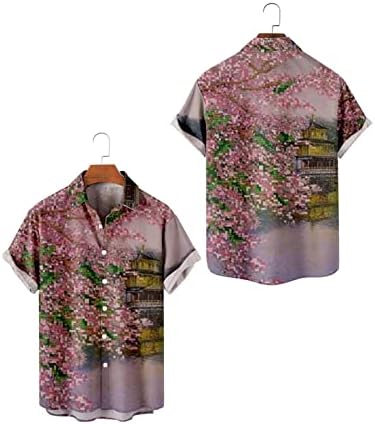 XXBR 2023 Мъжка Риза С отложным Яка и принтом Кокосовата Палма Aloha Shirt Street С Къс ръкав и копчета на Сухо, Намаляване на