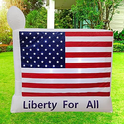 6 фута. Широк американското знаме - Свобода за всички, Надуваем Балон с подсветка на открито и ферма Фрейзър Хил 8 метра. Високо чичо Сам, Надуваем на открито с Осветление