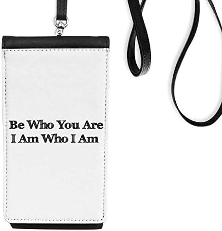 Бъди Себе Си Вдъхновяваща Цитат На Телефона В Чантата Си Портфейл Окачен Мобилен Калъф Черен Джоба