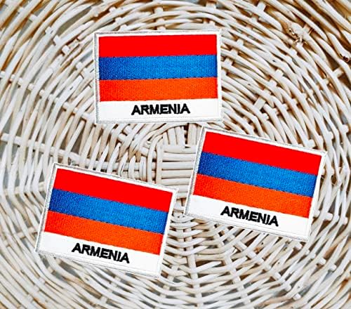 Набор от флагове на страната на Армения. Ленти, Апликация с националния флаг на Армения, на Бродирани Икона за Тениски, Якета, Обувки, Раница, Дрехи, Костюм (Размер 1,7X2,6 ИНЧА.)