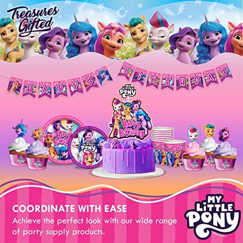 Съкровища, Дарени от Десертными тарелками My Little Pony 24 карата - 7-Инчови Плочи за парти на My Little Pony - Аксесоари за парти в чест на рождения Ден на My Little Pony - Хартиени чинии My Little Pony - Чиния за