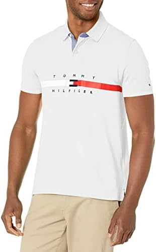 Мъжки Памучен Риза с къси ръкави модел Хартата Пике Tommy Hilfiger с къс ръкав и Индивидуален кроем