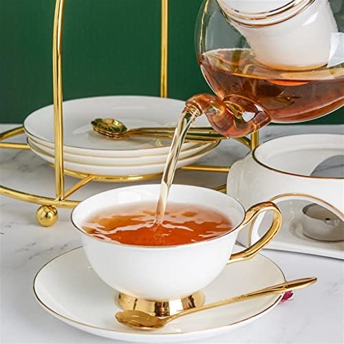N/A Английски следобеден чай в европейски стил Цвете чай Комплект чаши за цветята чай Керамичен чайник Стъкло за варени плодове (Цвят: A, размер: както е показано на фигурата)