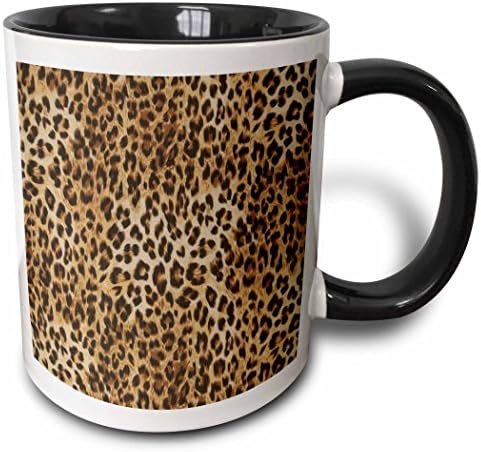 3 Оцветен чаша с бежаво-кафяв и черен принтом Леопард, 11 грама,mug_162251_4