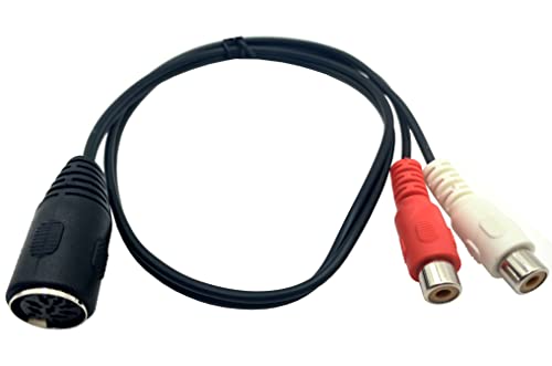 Кабел Qaoquda DIN 8 Pin към RCA, 8-Пинов Din конектор към 2 конектори RCA за аудиокабеля-адаптер за электрофонических устройства Bang & Olufsen, Naim, Quad.Стерео (DIN 8Pin F/2RCA F 50 см)