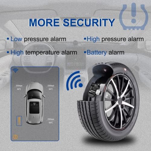 Сензор RENECTIV ГУМИТЕ, Сензор за контрол на налягането в гумите 433 Mhz, годни за Kia на Hyundai, Замени 52933-D4100 52933-D9100 (4 бр.)