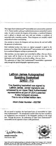 Лейкърс Леброн Джеймс е Подписал Официален Баскетболен мач в НБА UDA BAJ17794 - Баскетболни топки С автографи